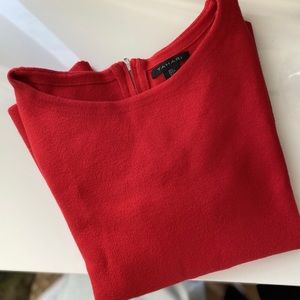 TAHARI Boatneck Red Sweater 3/4 Cuffed Sleeve, L